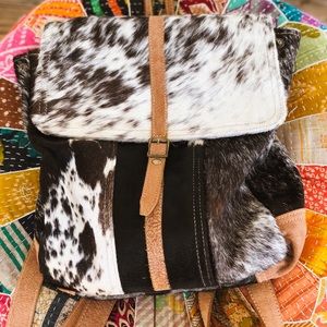GENUINE COWHIDE BACKPACK PURSE
